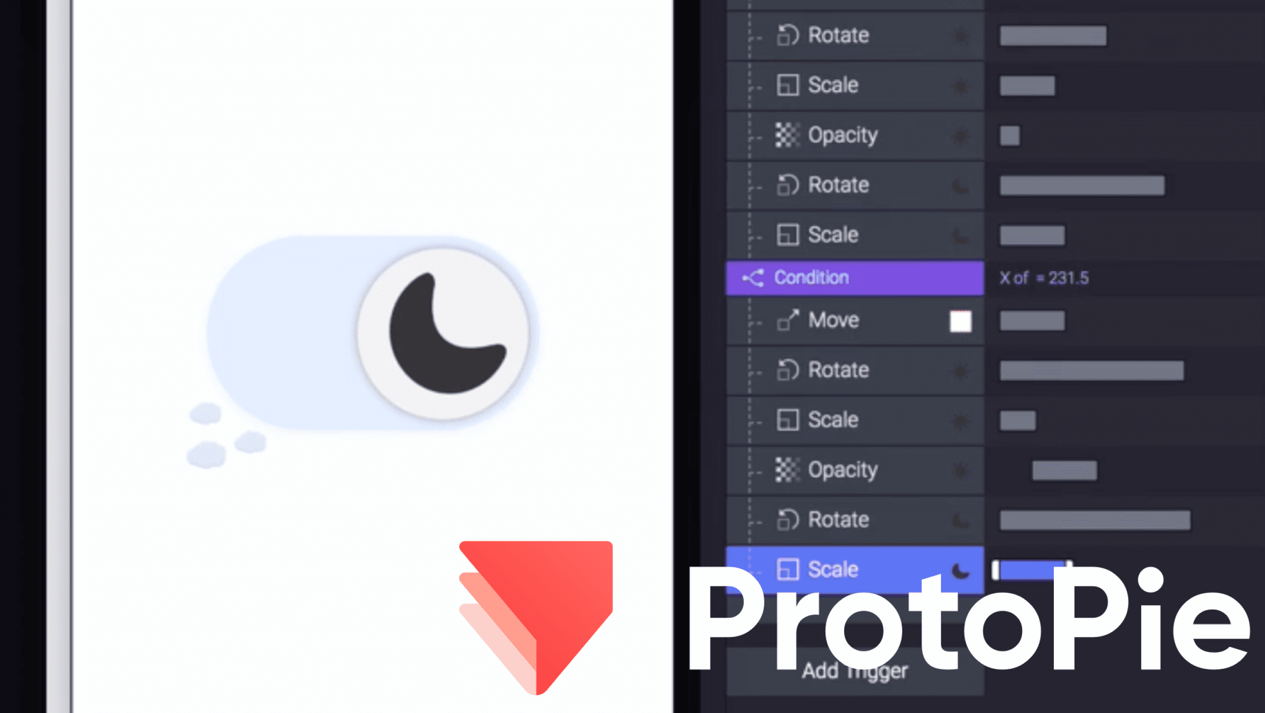 All in one: Rotation, Scaling, and Opacity in ProtoPie