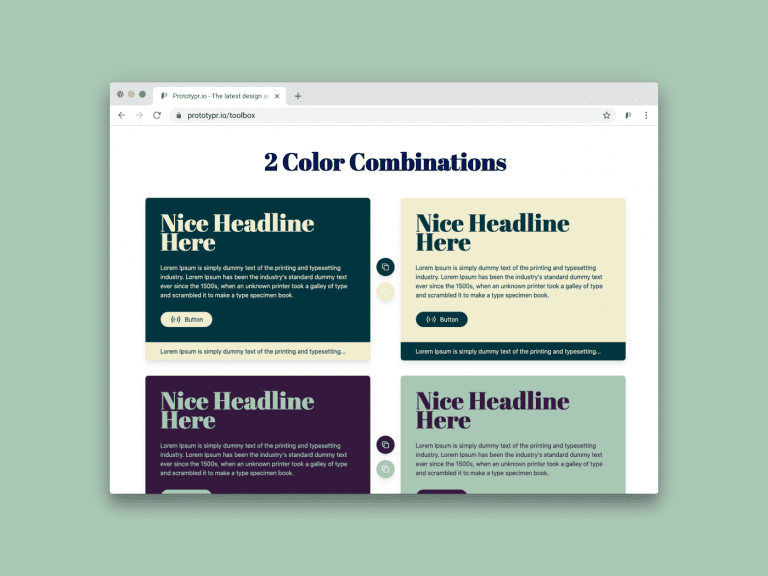 Two Color Combinations - colour palettes for landing pages and web apps ...